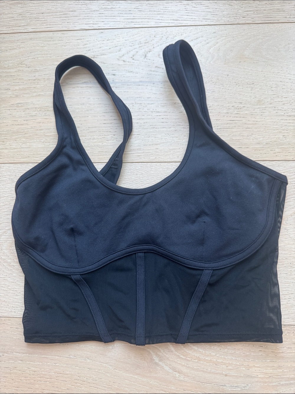 ALO Yoga Black Longline Support Sports Bra